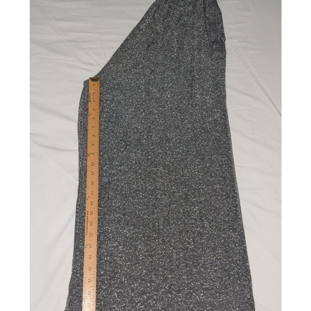 Wide-Leg Cropped Gray Textured Pants Elastic Waistband Pockets XL - Picture 14 of 14